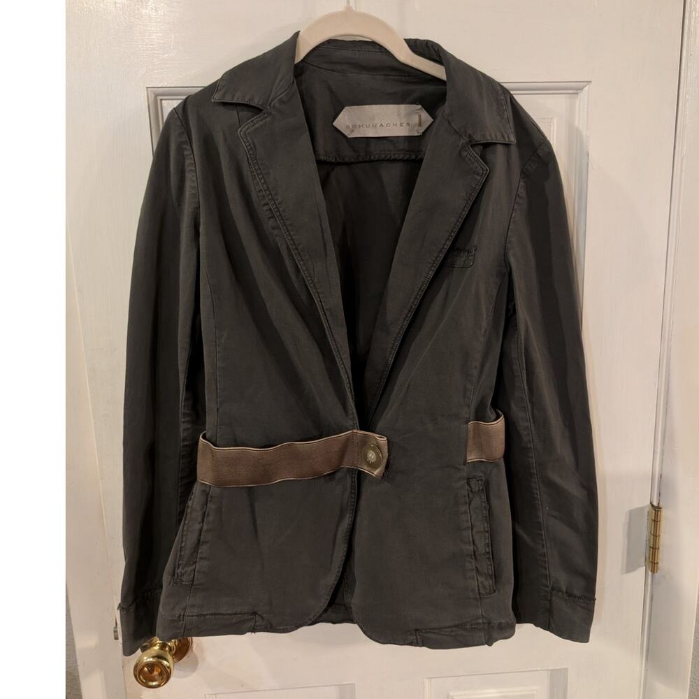 Schumacher | Gray Distressed One Snap Jacket | Size Large